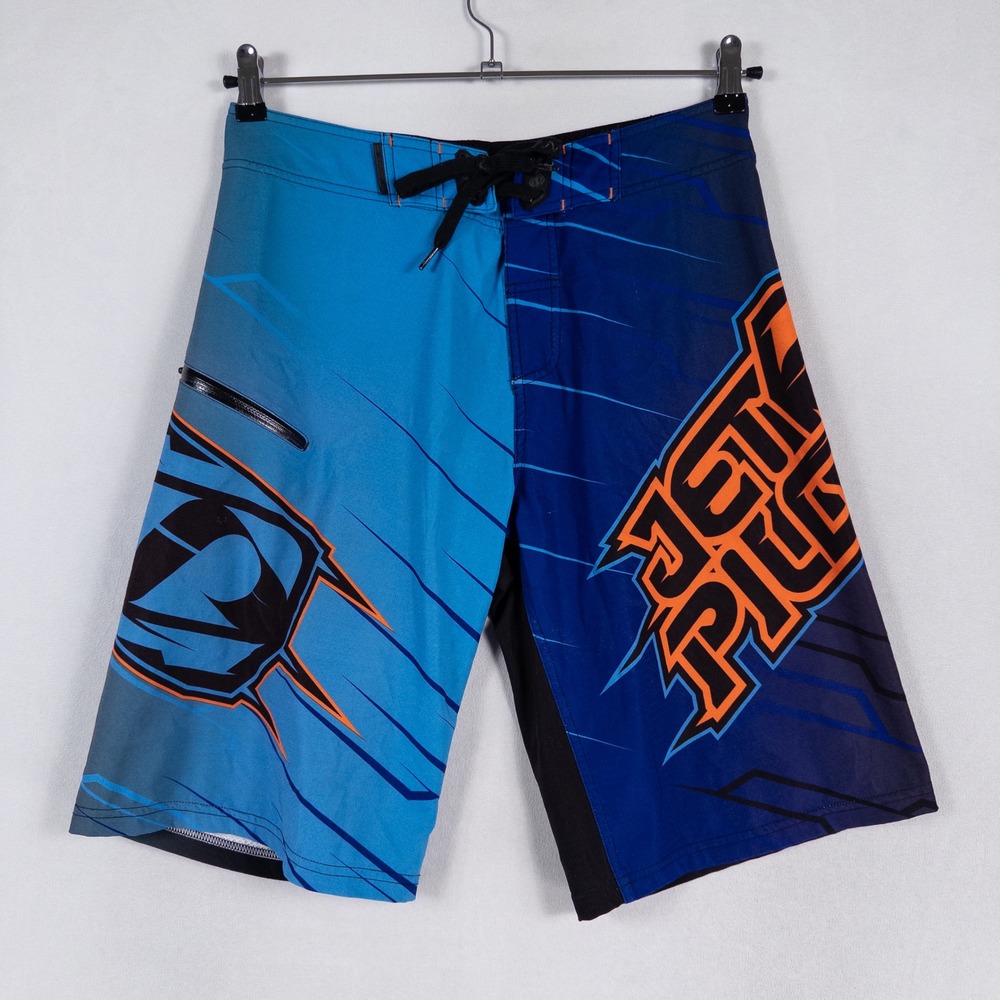 Jetpilot Mens Board Shorts Size 30 Blue Black Graphic Swim Trunks Motocross Surf